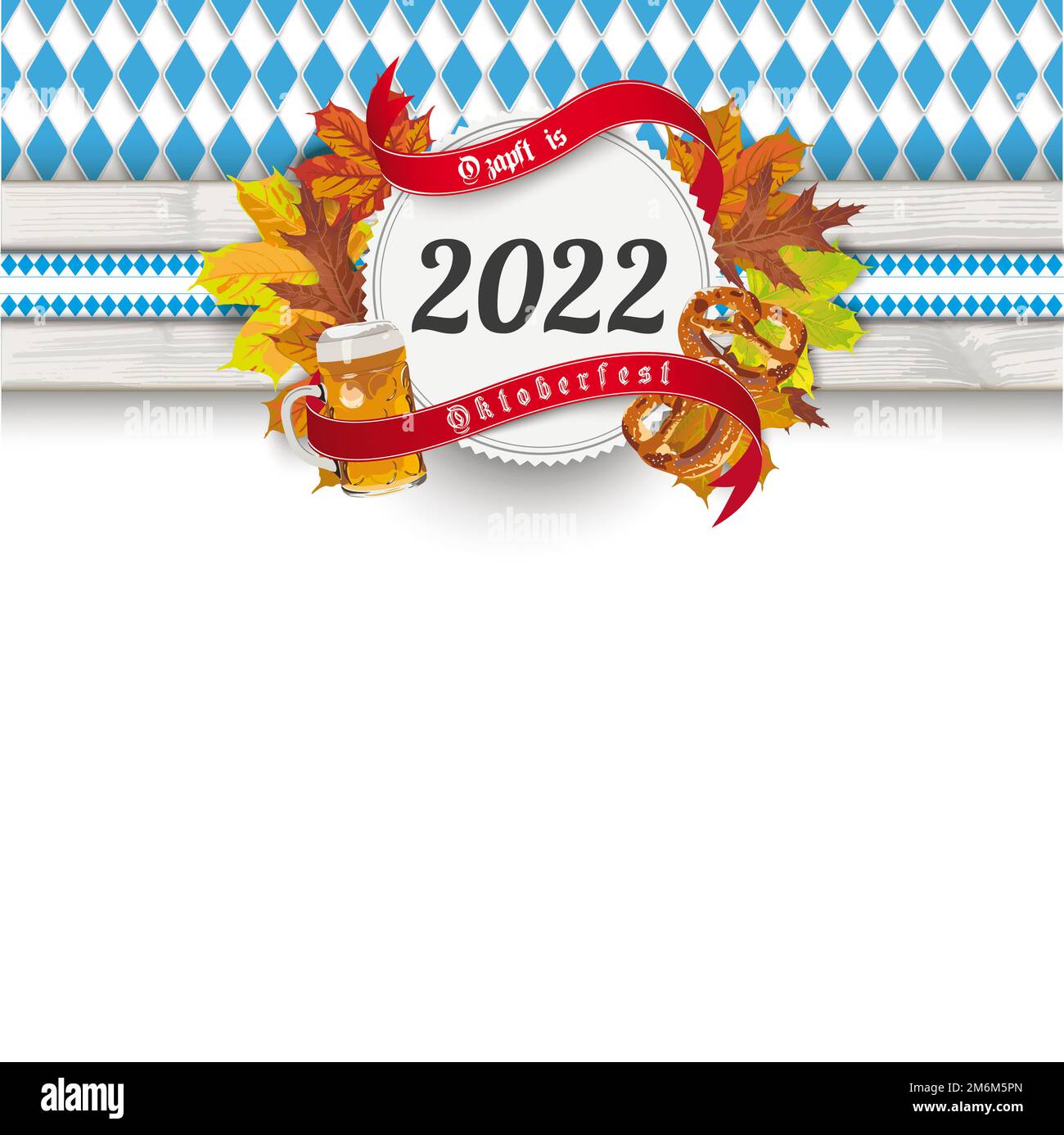Bayerisches Oktoberfest Holzplanke 2022 Stockfoto