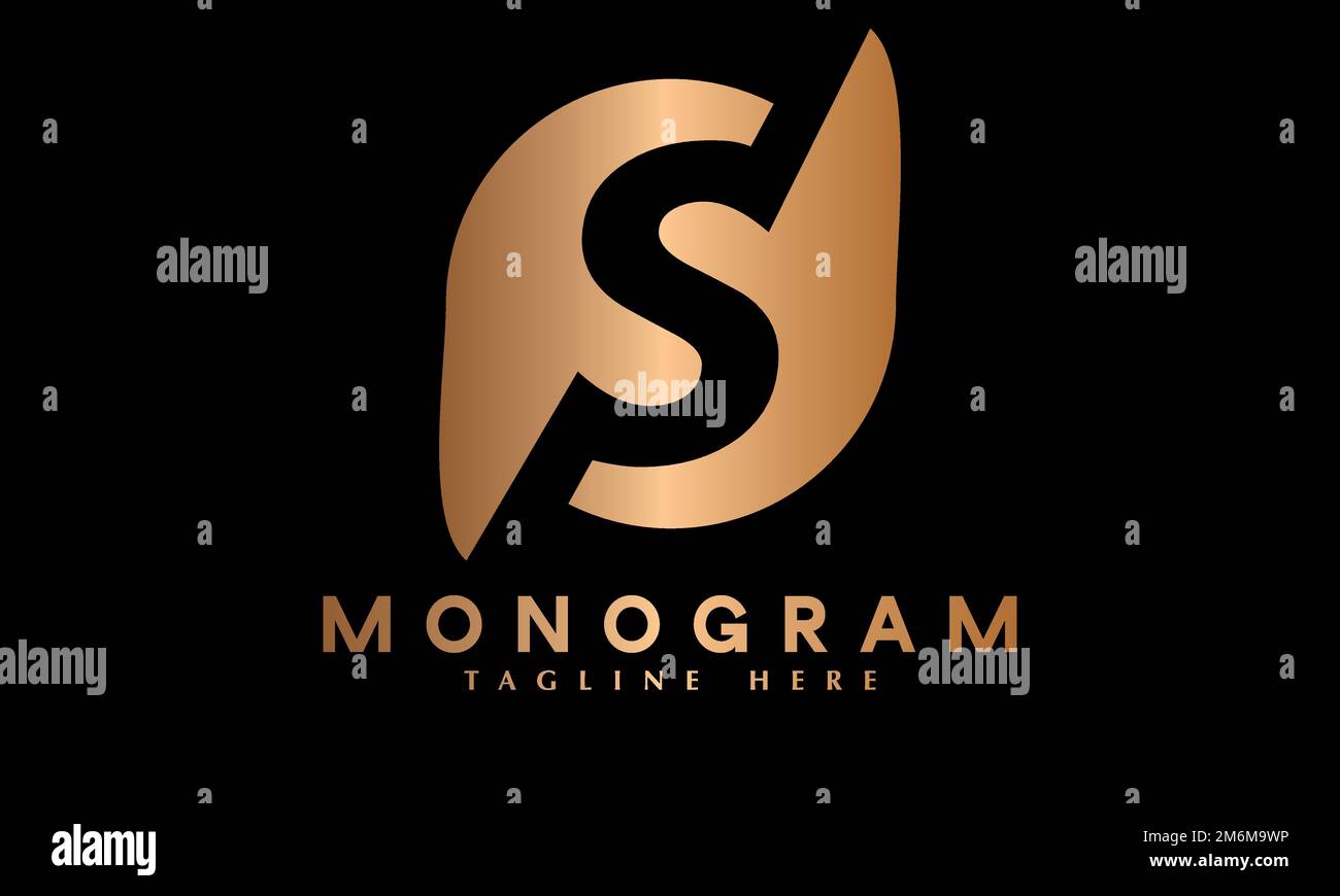 Abstraktes Monogramm-Vektorlogo mit Buchstabe SP oder PS-Letter-Schriftart Stock Vektor