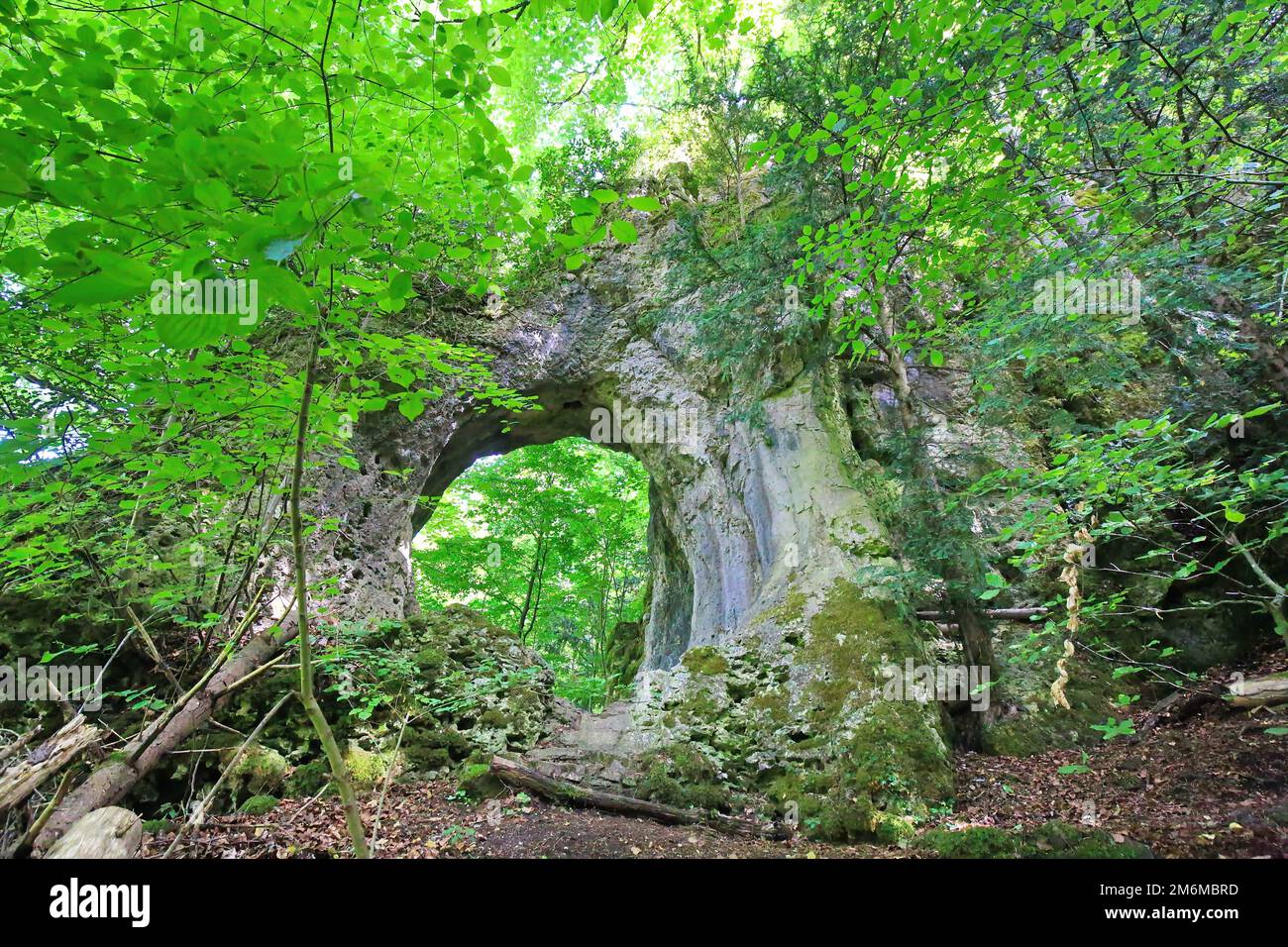 Der Felsentor in der Nähe von GÃ¶ÃŸweinstein ist ein Naturwunder und wurde durch Erosion geschaffen. Stockfoto