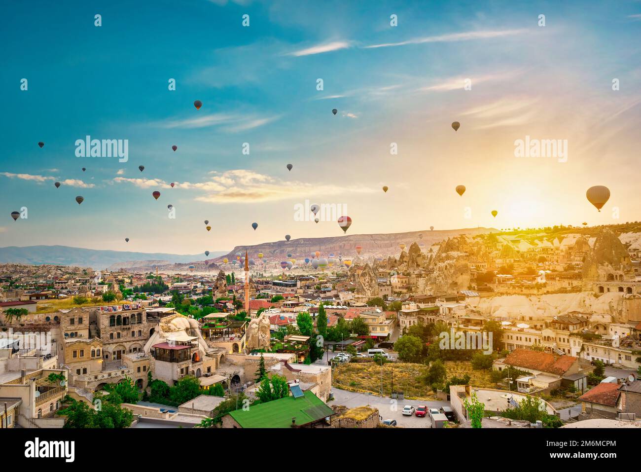Goreme-Stadt in Kappadokien Stockfoto Goreme-Stadt in Kappadokien Stockfoto