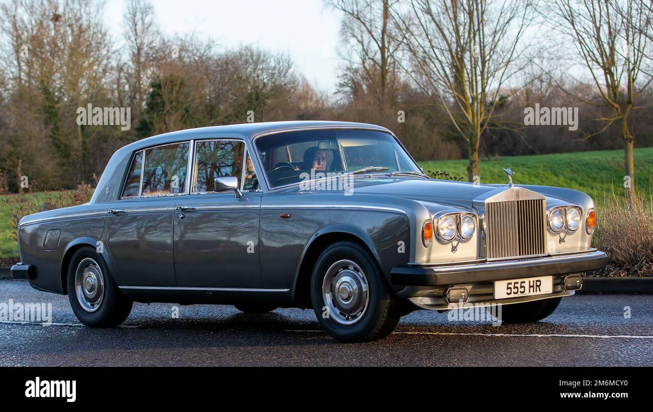 1979 graues Rolls Royce Luxusauto Stockfoto