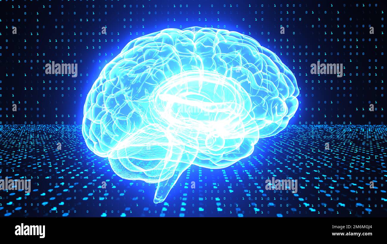 K.I. Digitales Gehirn Stockfoto