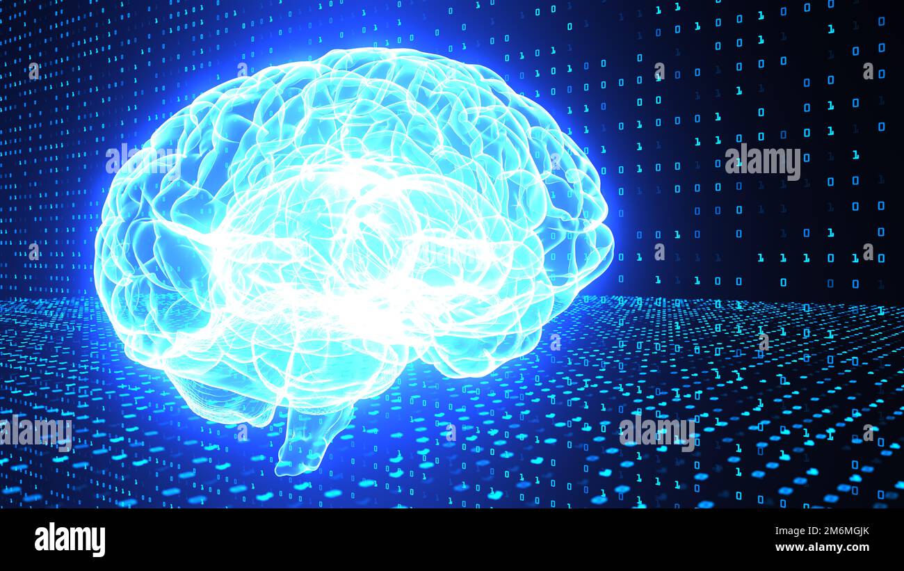 K.I. Digitales Gehirn Stockfoto