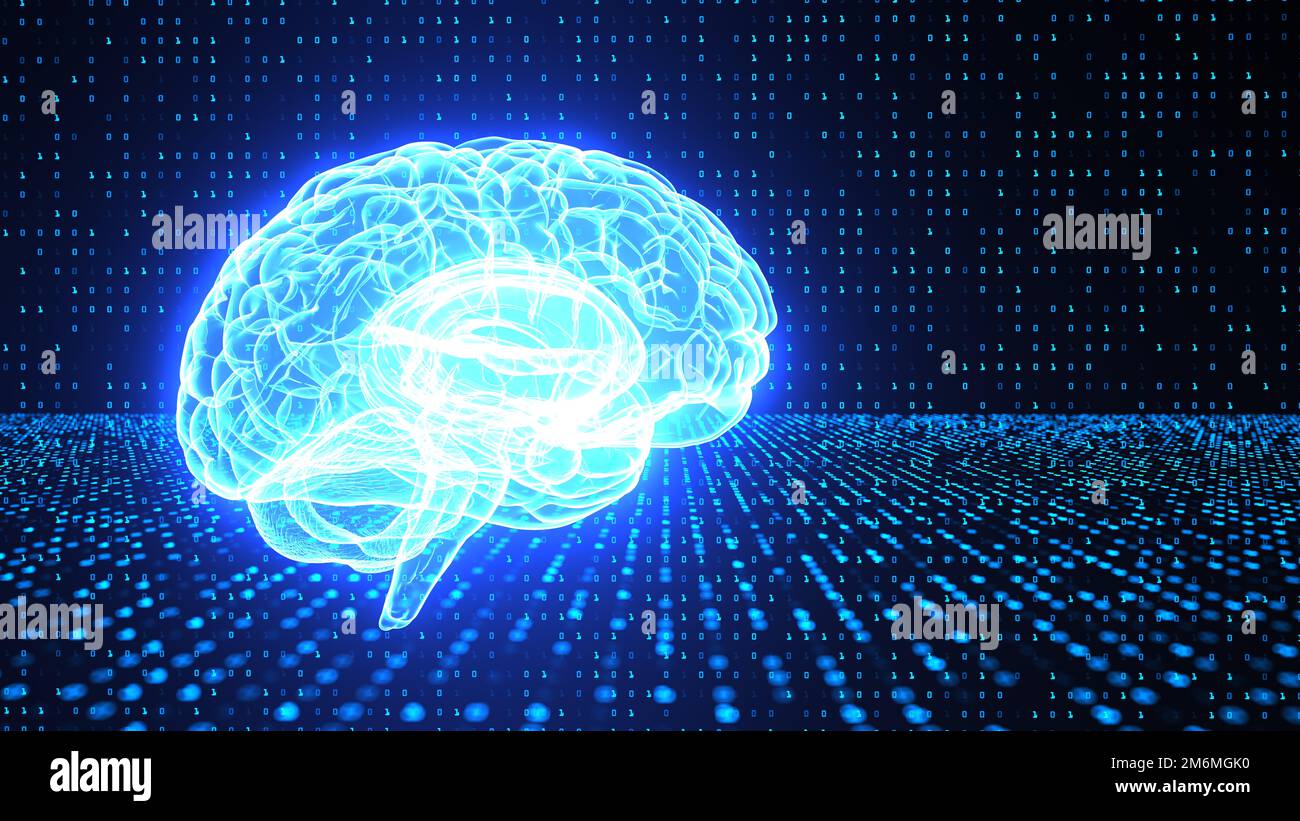 K.I. Digitales Gehirn Stockfoto