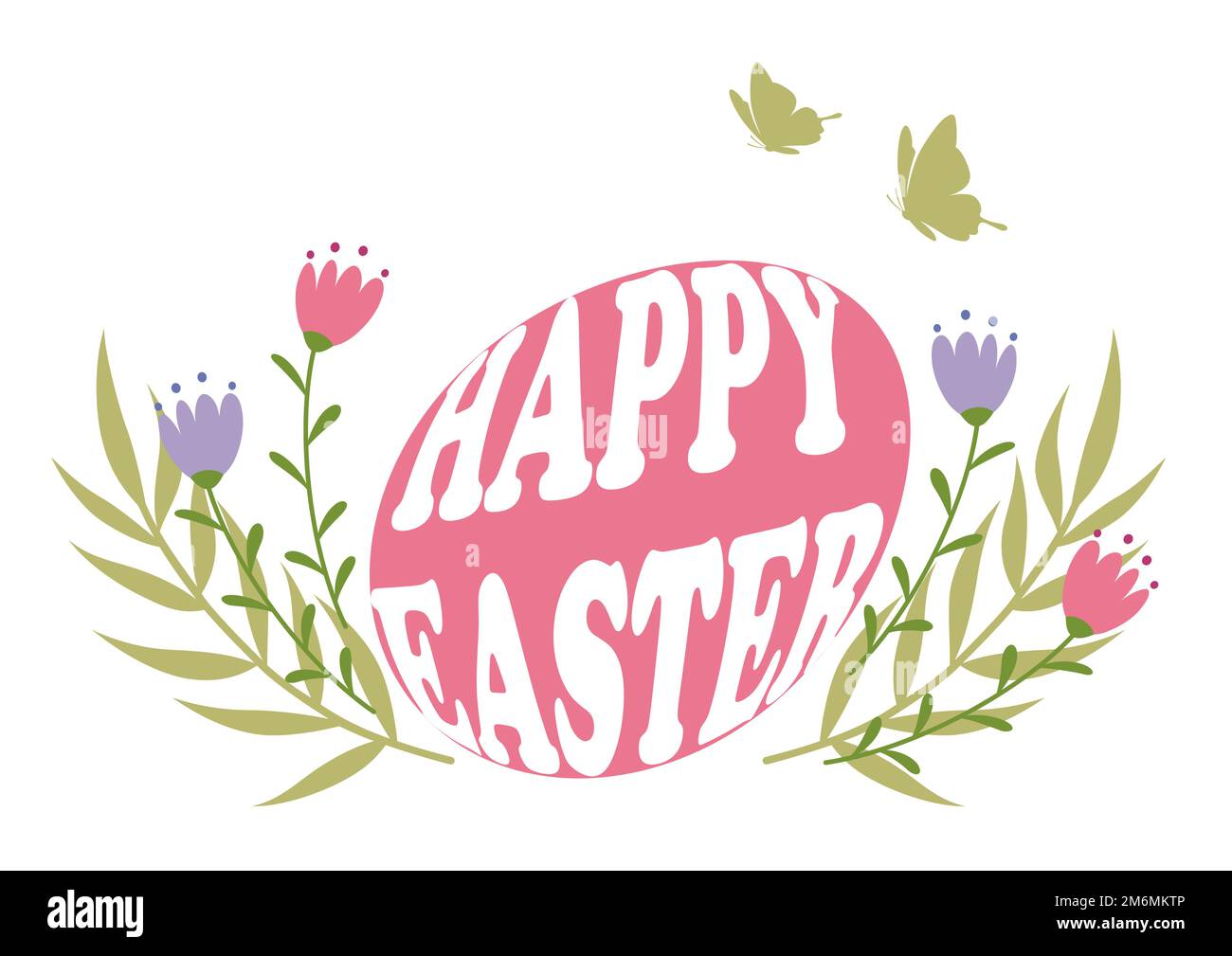 Happy Easter Vector farbenfrohes Logo isoliert auf weißem Hintergrund. Stock Vektor