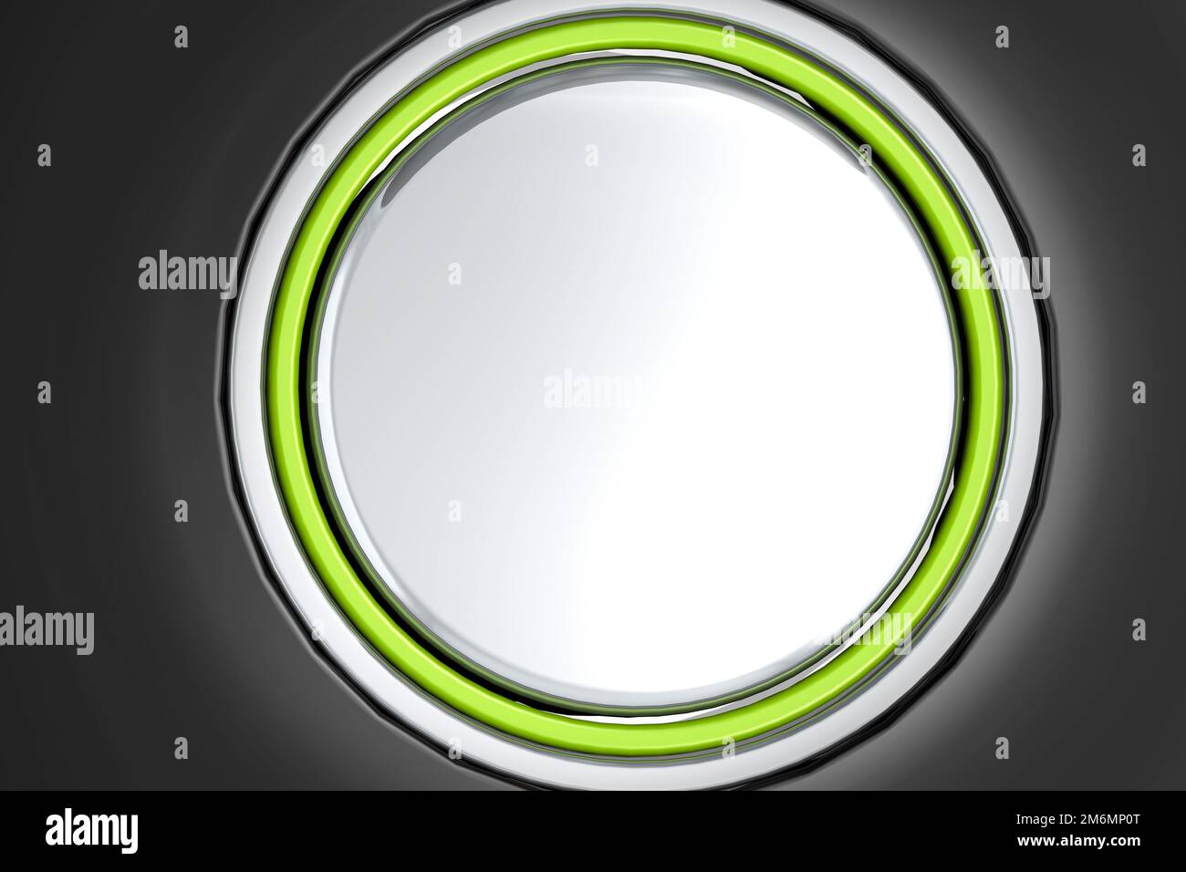 Leere Metalltaste auf schwarzem Hintergrund Stockfoto