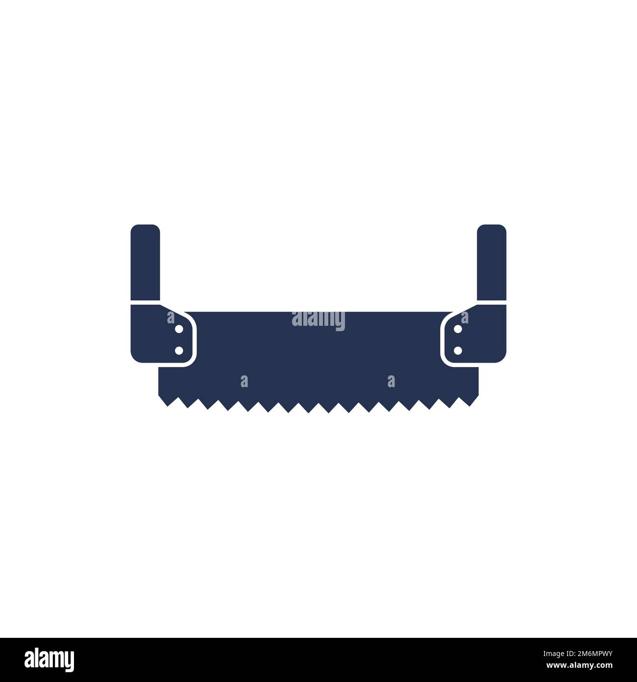 Zwei-Mann-Sägesymbol auf Weiß Stock Vektor