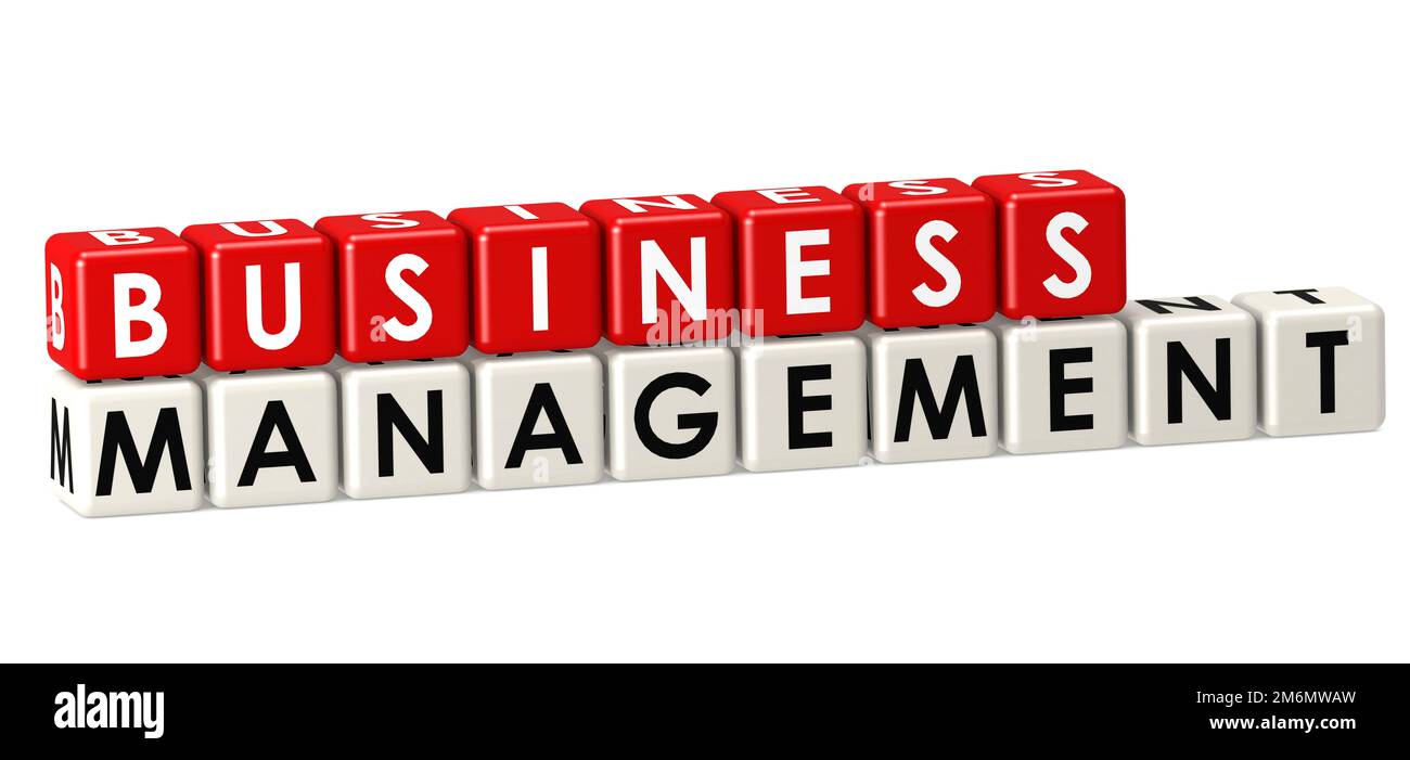 Business Management Kreuzworträtsel-Würfel Stockfoto