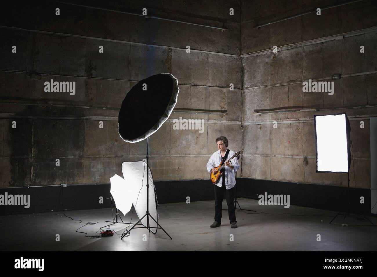 Jakko Jakszyk fotografiert in Elstree Studios, London. Stockfoto