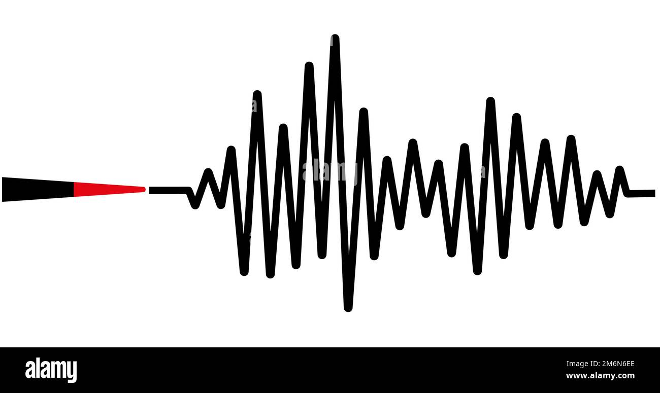 Erdbebenhintergrund. Seismogramm zur seismischen Messung. Stock Vektor