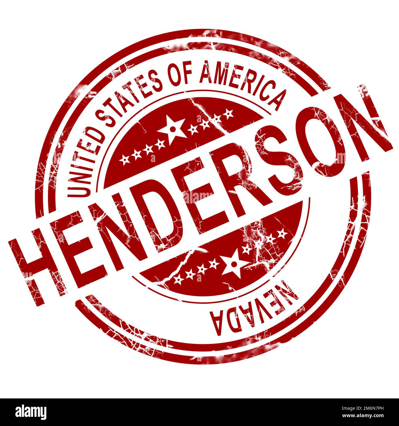 Henderson-Stempel mit weißem Hintergrund Stockfoto