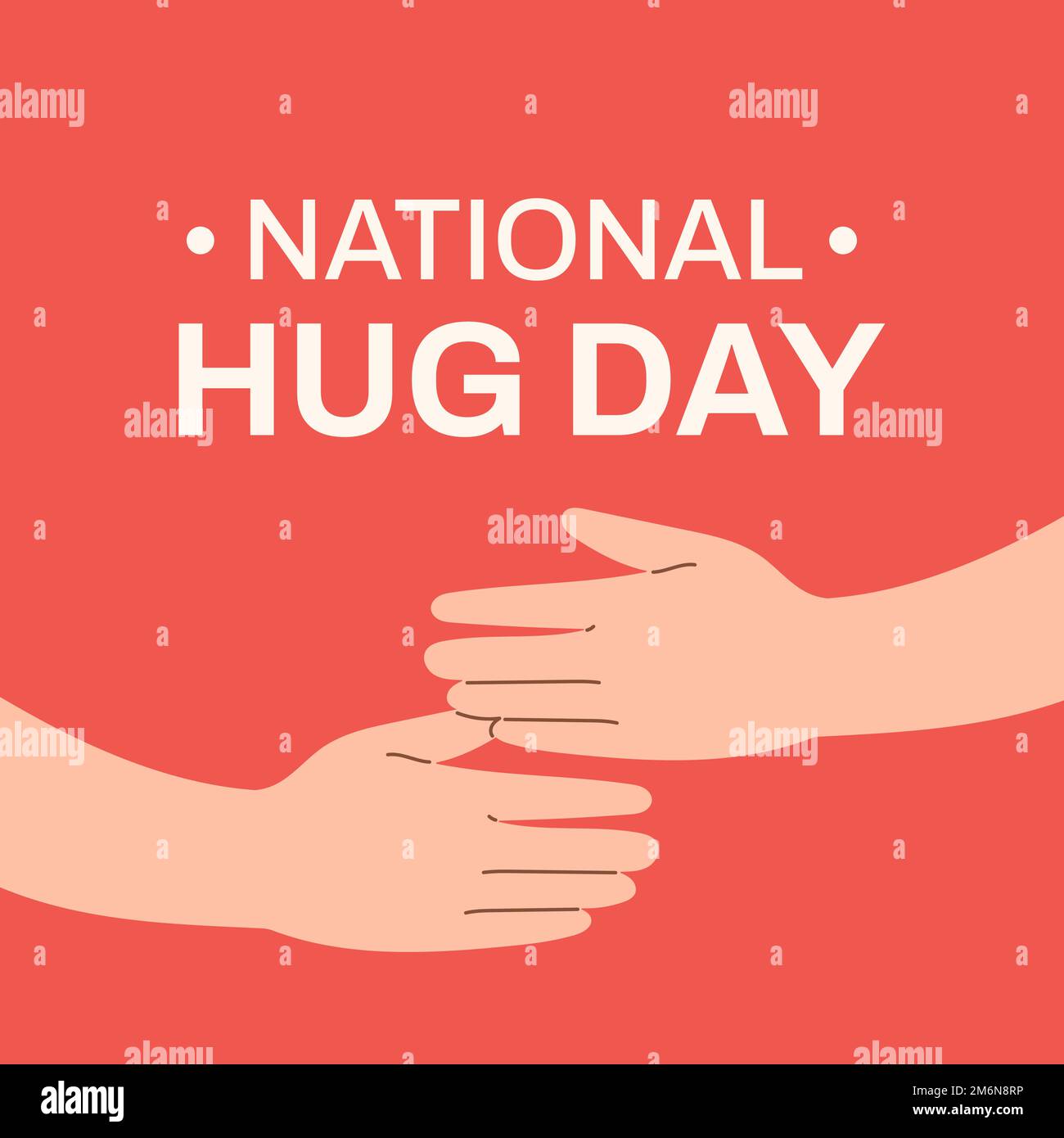 National Hug Day Vector Illustration. Geeignet für Grußkarten, Poster und Banner Stock Vektor