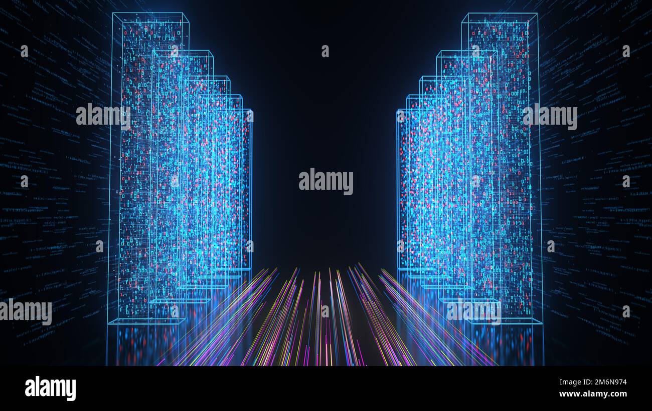 Daten-Skyline Stockfoto