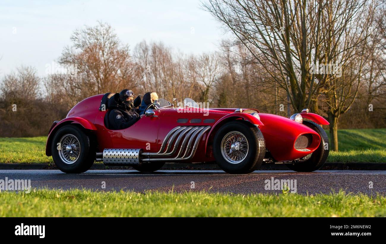 2021 roter Ronart W152 Mk2, gebaut im Stil eines Formel-1-Wagens aus dem Jahr 1950er Stockfoto