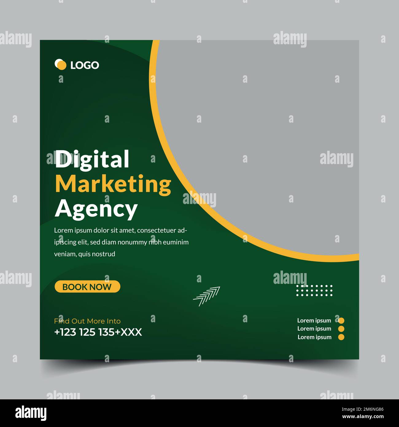 Social-Media-Post-Design und Webbannervorlage für digitale Marketingagenturen. Stock Vektor