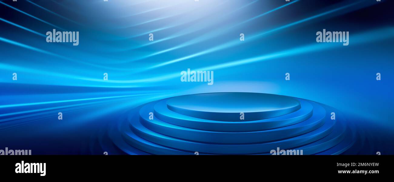 Extrem breiter abstrakter Hintergrund mit Podium Stockfoto