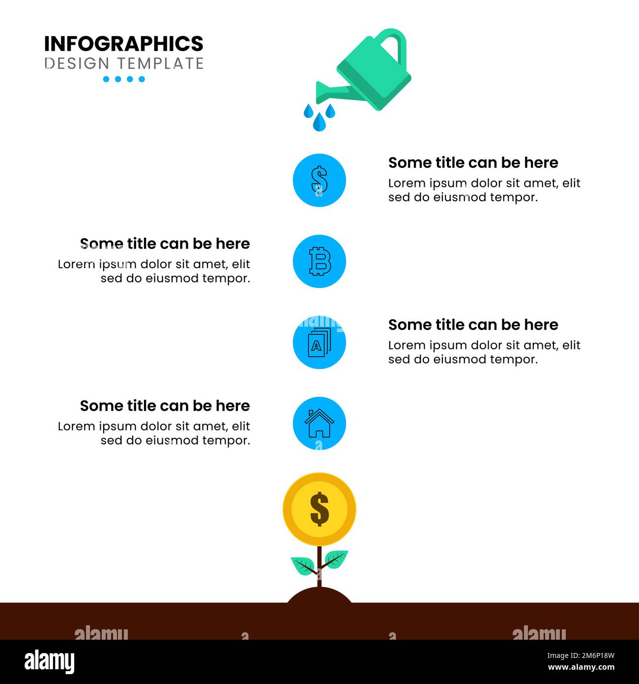 Infografik-Vorlage mit Symbolen und 4 Optionen oder Schritten. Investitionskonzept. Kann für Workflow-Layout, Diagramm, Banner, webdesign verwendet werden. Vektorillust Stock Vektor