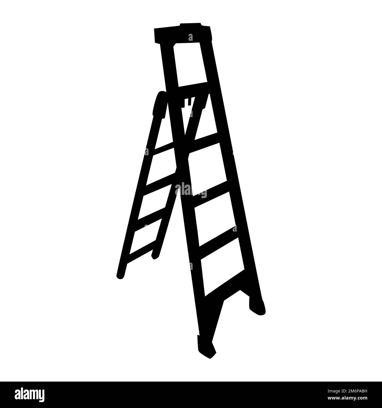 Leitersymbol. Aluminium- oder Metalltreppe für die allgemeine Ordnung und Sauberkeit. Trittleiter für Reparatur-, Renovierungs- und Bauarbeiten. Silhouette für Klappstufen. Vektor Stock Vektor Leitersymbol. Aluminium- oder Metalltreppe für die allgemeine Ordnung und Sauberkeit. Trittleiter für Reparatur-, Renovierungs- und Bauarbeiten. Silhouette für Klappstufen. Vektor Stock Vektor