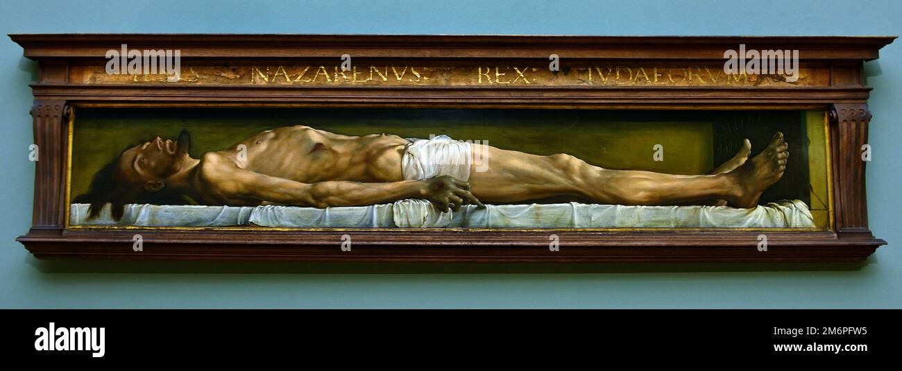 Der Tote Christus im Grab, 1521–1522 Hans Holbein der jüngere 1497-1543 Deutsche Deutschland Stockfoto