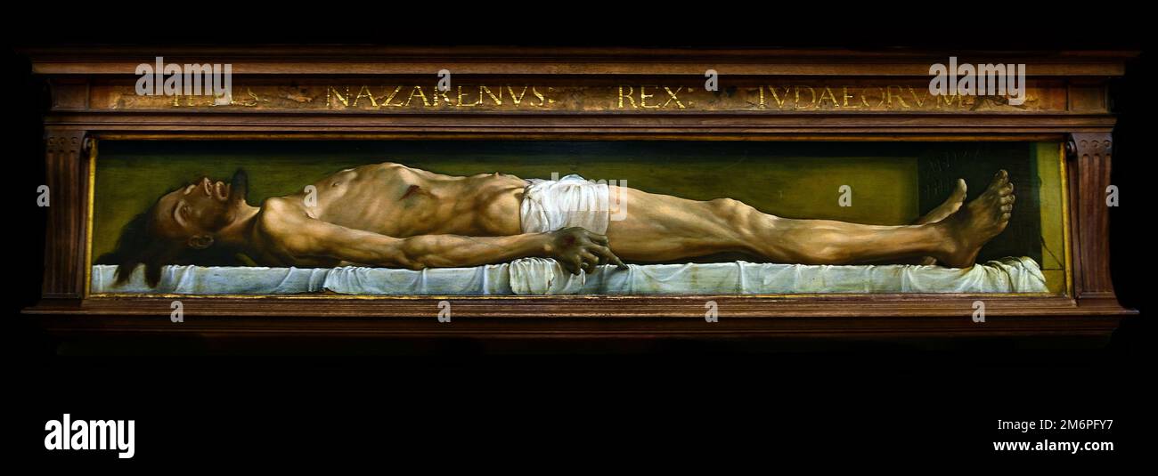 Der Tote Christus im Grab, 1521–1522 Hans Holbein der jüngere 1497-1543 Deutsche Deutschland Stockfoto