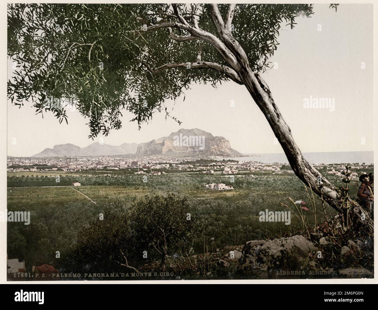 Foto aus dem 19. Jahrhundert: Panoramablick auf Palermo, Sizilien, Italien., Stockfoto