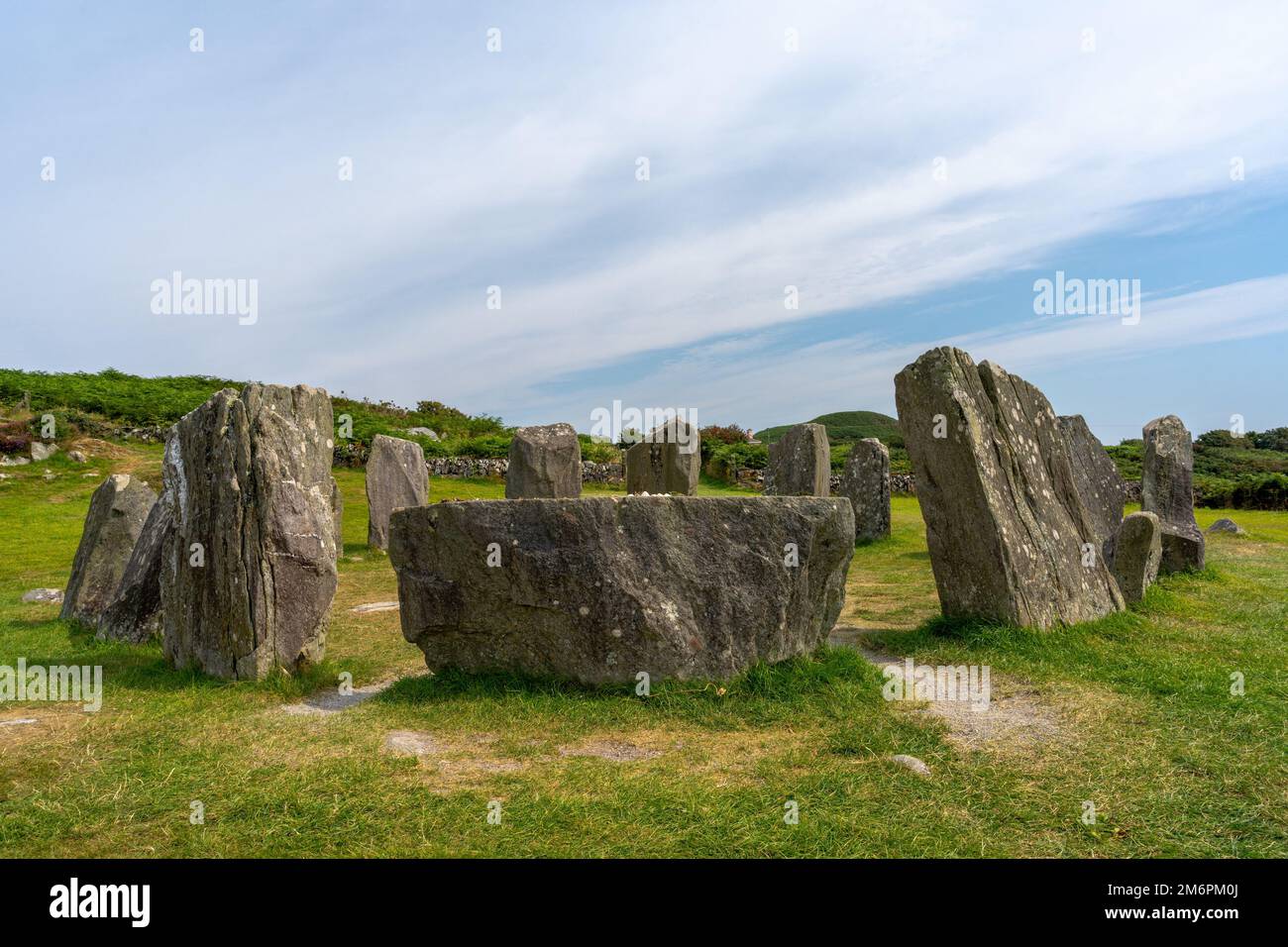 Ein Blick auf den Drombeg Stone Circle in der Grafschaft Cork in Irland Stockfoto