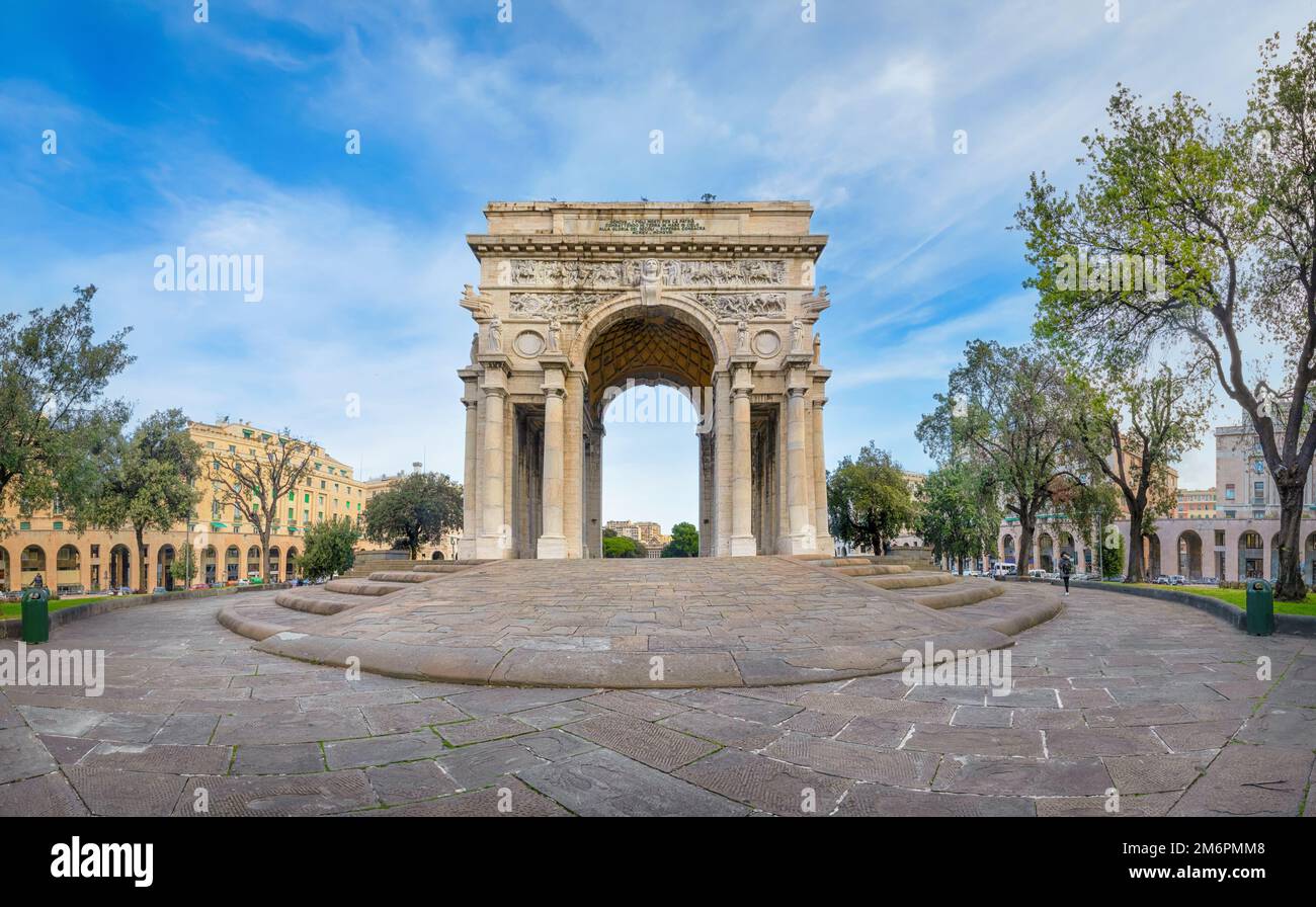 Genua, Italien. Arco della Vittoria, auch bekannt als Monumento ai
