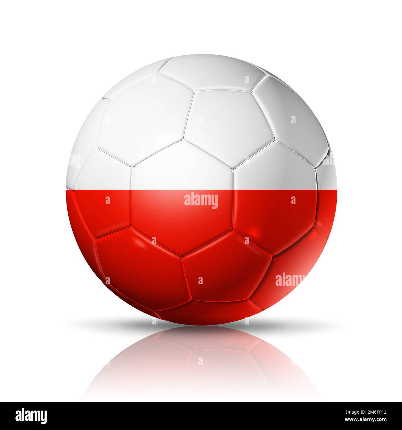 Fußball mit polnischer Flagge. Illustration Stockfoto