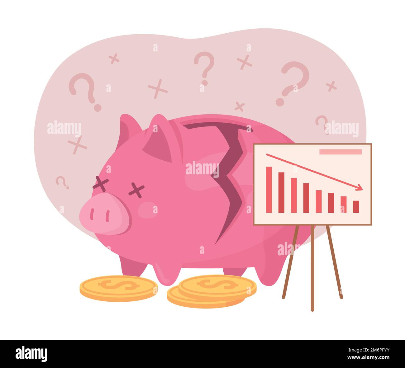 Mangelnde Mittel – einfache Darstellung des Konzepts Stock Vektor