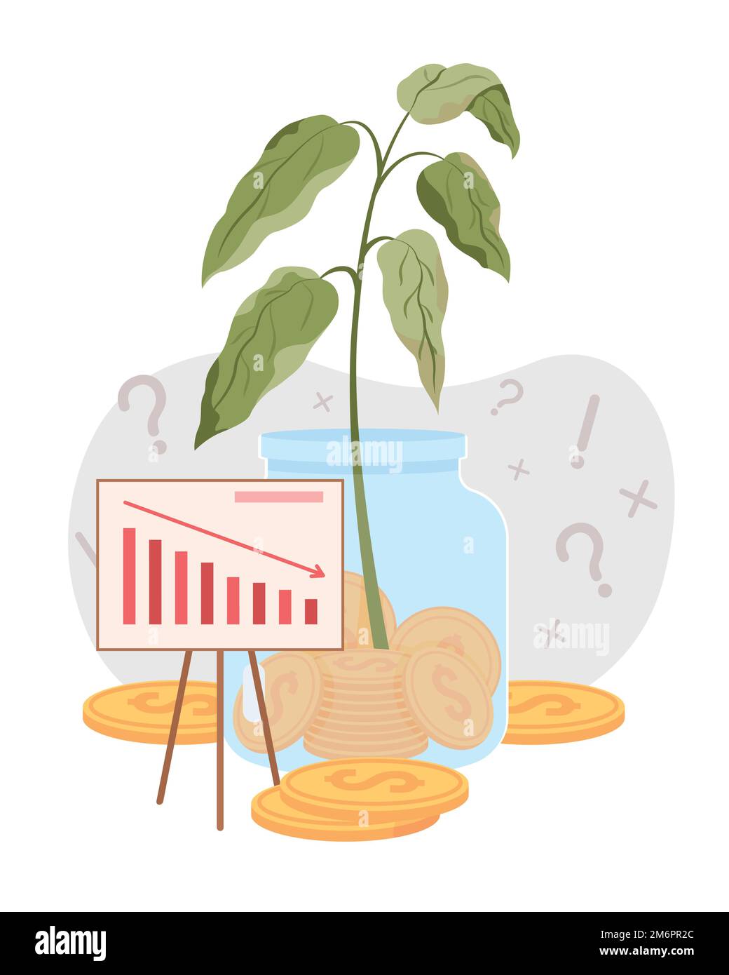 Investitionsfehler, einfache Konzeptdarstellung Stock Vektor