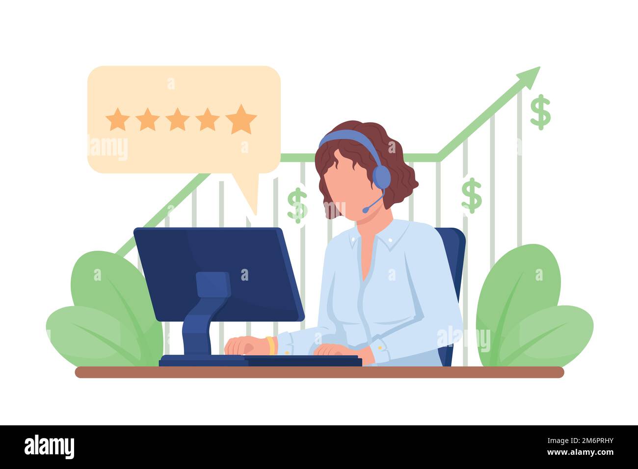 Steigerung des Umsatzerlöses 2D Vektor isolierte Illustration Stock Vektor