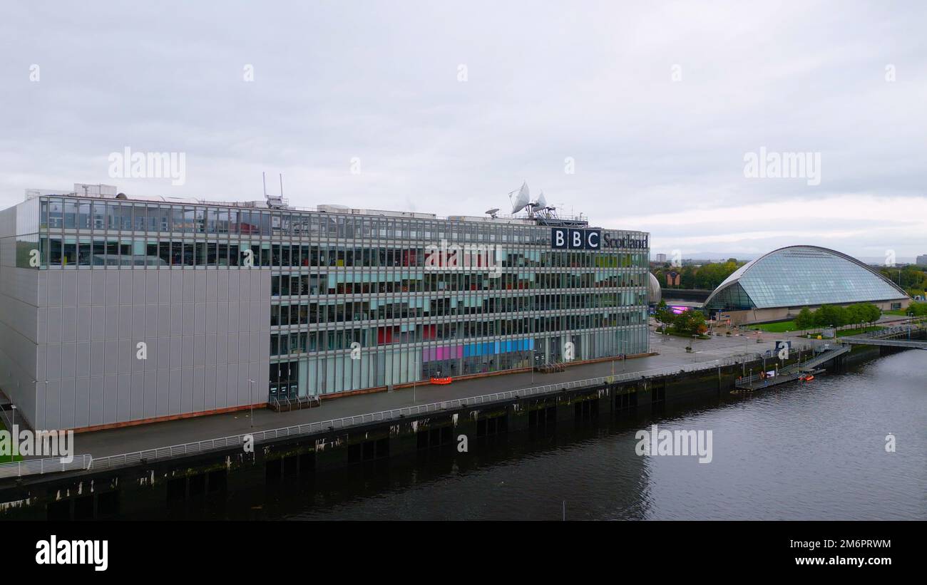 BBC Scotland Studios und Hauptsitz in Glasgow - GLASGOW, SCHOTTLAND - 04. OKTOBER 2022 Stockfoto