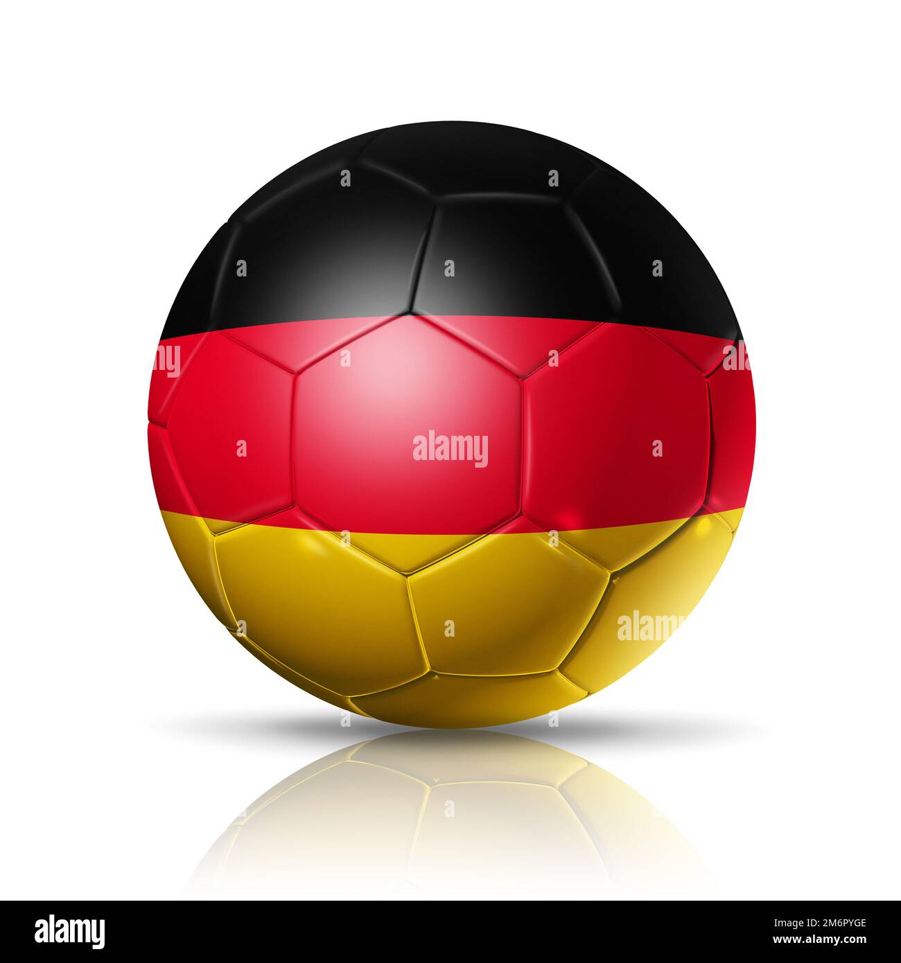 Fußball mit deutscher Flagge. Illustration Stockfoto