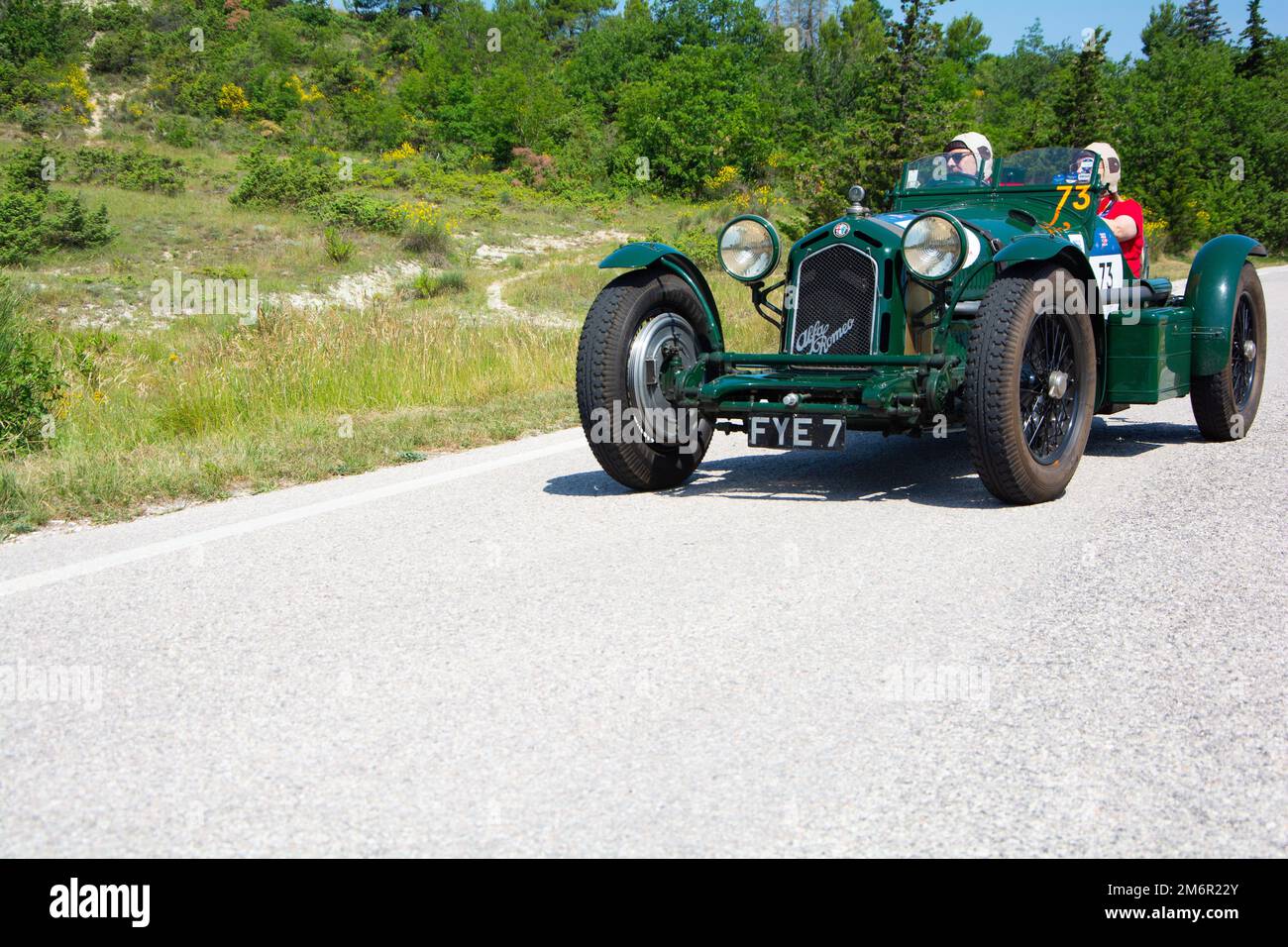 ALFA ROMEO 8C 2300 MONZA 1933 auf einem alten Rennwagen in der Rallye Mille Miglia 2022, dem berühmten historischen rennen italiens (1927-1957 Stockfoto