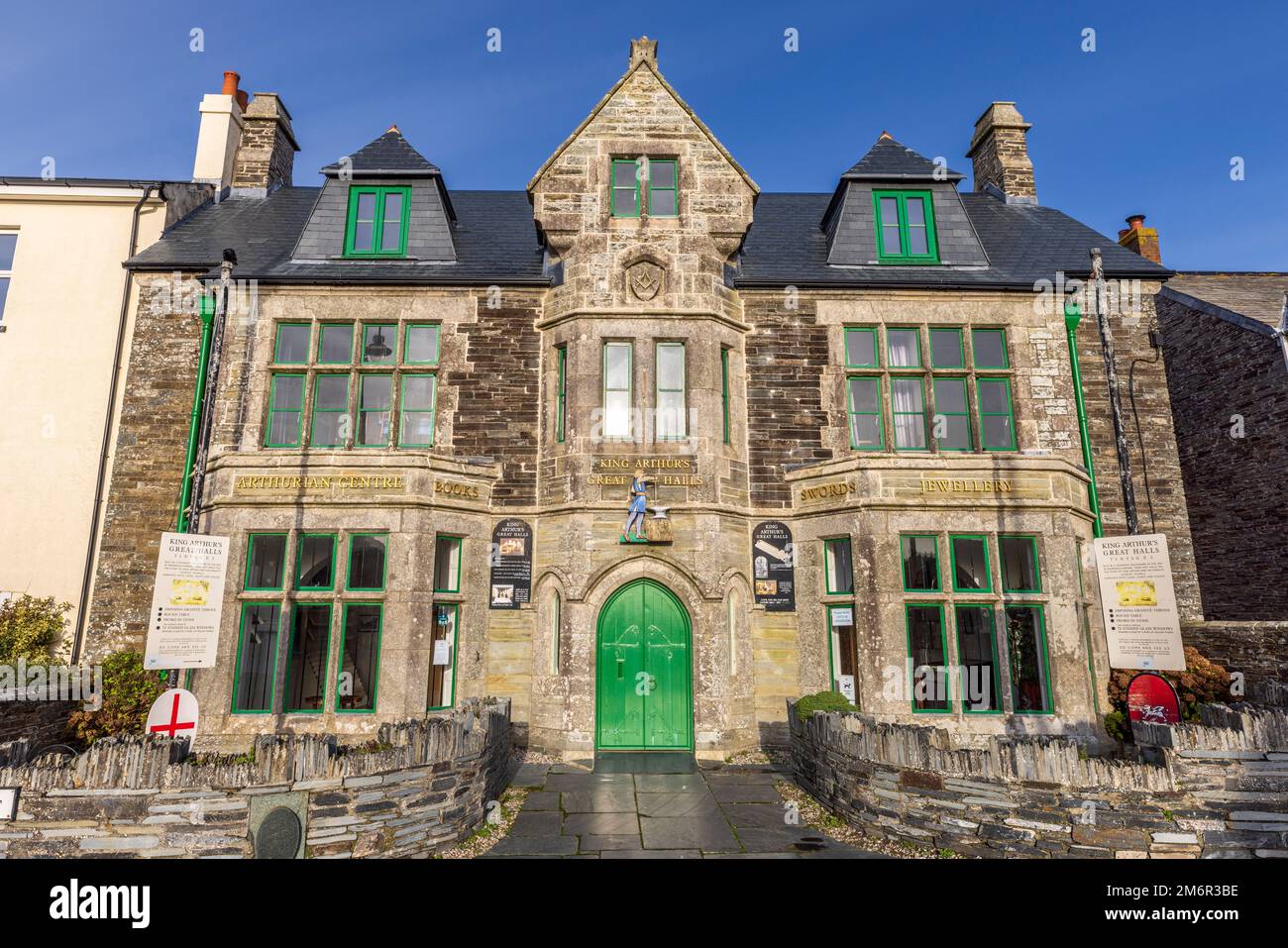 König Artus's große Hallen, Tintagel, Cornwall, England Stockfoto