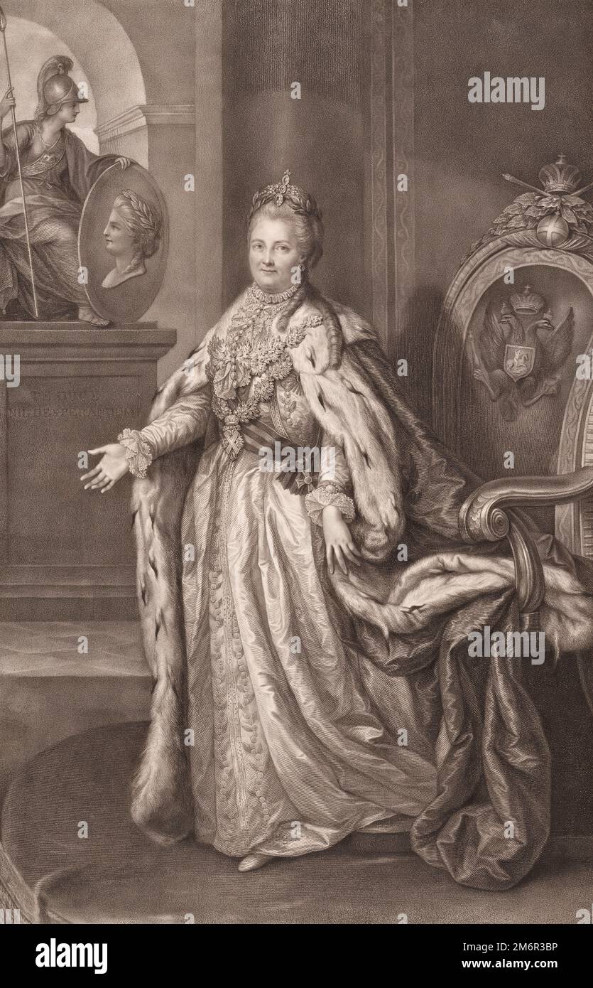 Katharina II. Oder Katharina die große, 1729 - 1796, Kaiserin von Russland, 1785, von Francesco Bartolozzi Stockfoto