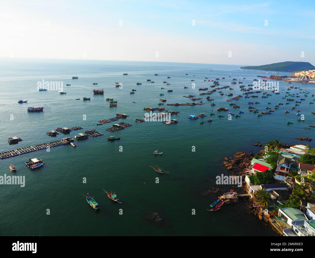 Luftaufnahme Fischerdorf, Phu Quoc, Vietnam, Südostasien #Asien #Vietnam #Südostasien #Langsamfahrt #Landschaften #Loveasia Stockfoto