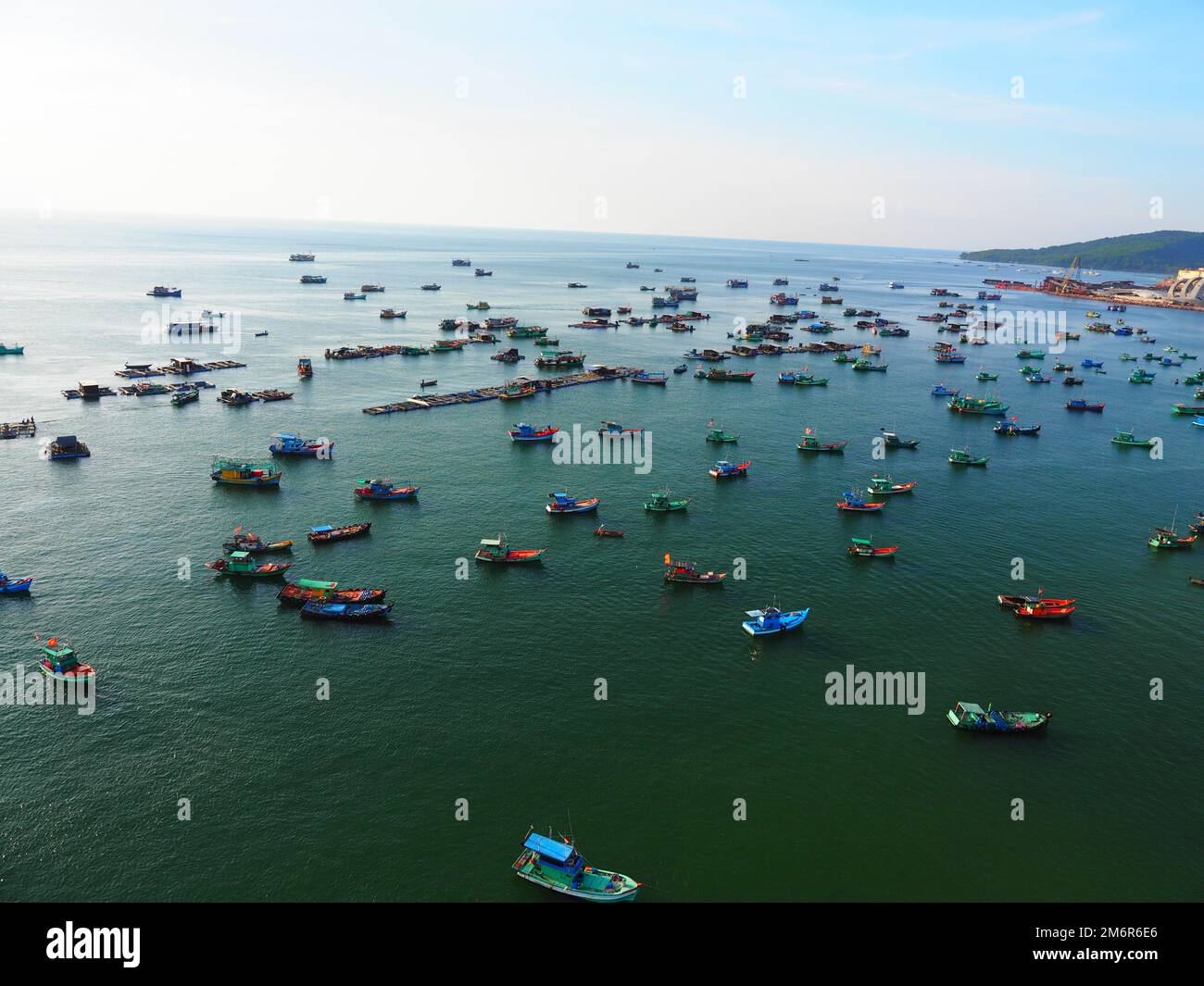Luftaufnahme Fischerdorf, Phu Quoc, Vietnam, Südostasien #Asien #Vietnam #Südostasien #Langsamfahrt #Landschaften #Loveasia Stockfoto