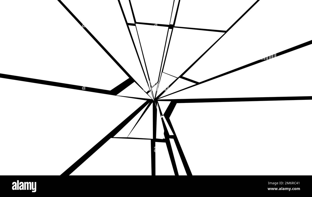 Zerbrochenes Glas im Hintergrund. Zerrissene Glasscheibe. Risse in der schwarz-weißen Vektorstruktur des Telefonbildschirms. Stock Vektor
