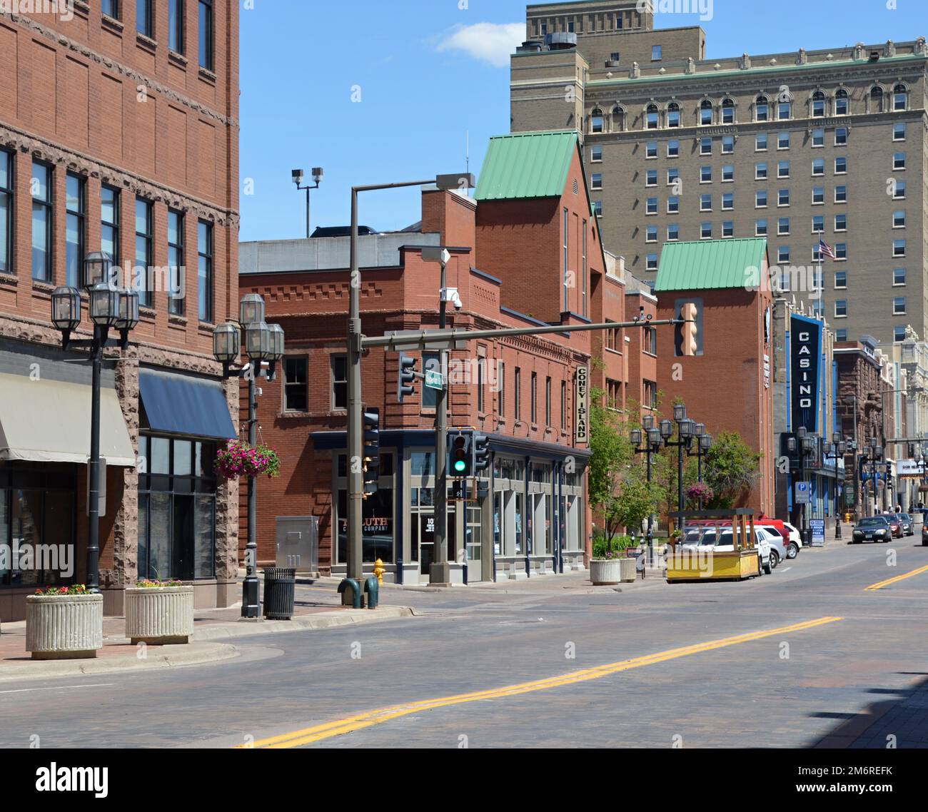 Straßenszene in Downtown Duluth, Minnesota Stockfoto