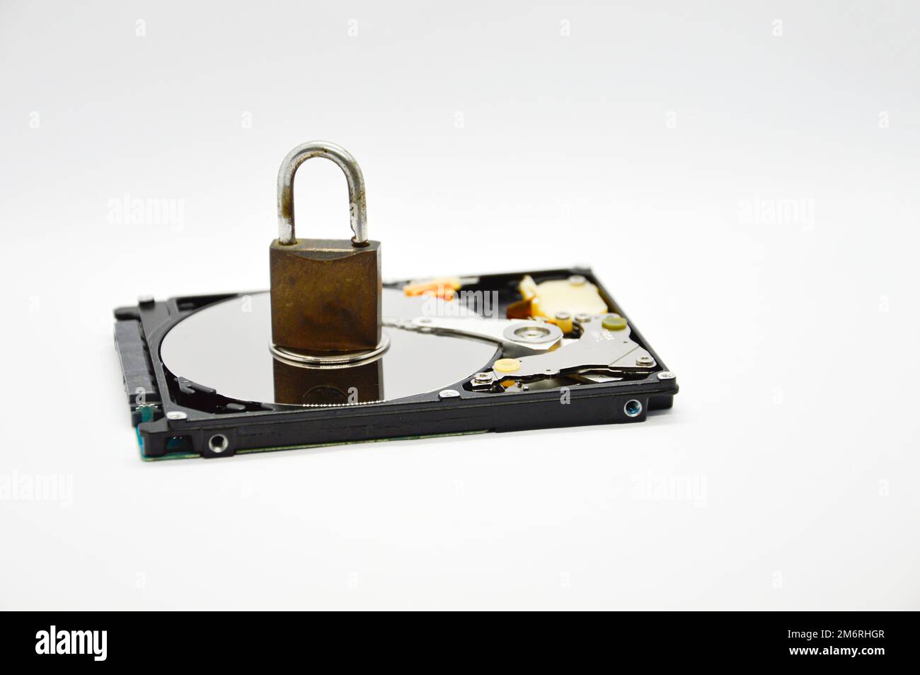 Plattenlaufwerk mit 2,5 Zoll Größe, Datenschutzkonzept Stockfoto