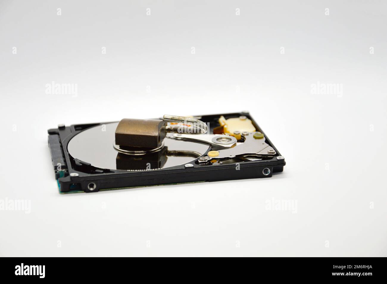 Plattenlaufwerk mit 2,5 Zoll Größe, Datenschutzkonzept Stockfoto