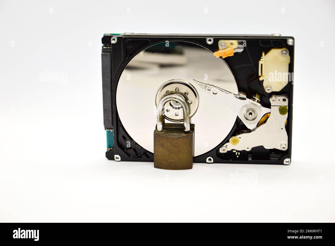 Plattenlaufwerk mit 2,5 Zoll Größe, Datenschutzkonzept Stockfoto