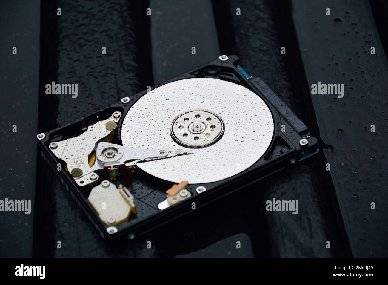 Images von 2,5-Zoll-Festplatten mit rotierender Festplatte werden heute noch häufig verwendet. Stockfoto