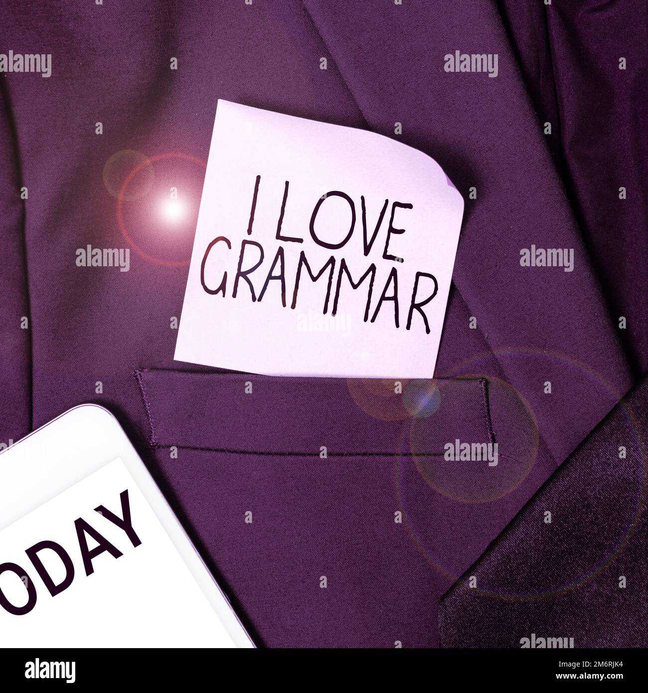 Konzeptionelle Beschriftung I Love Grammar. Unternehmerische Betrachtungsweise der Bewunderung des Systems und der Sprachstruktur Stockfoto