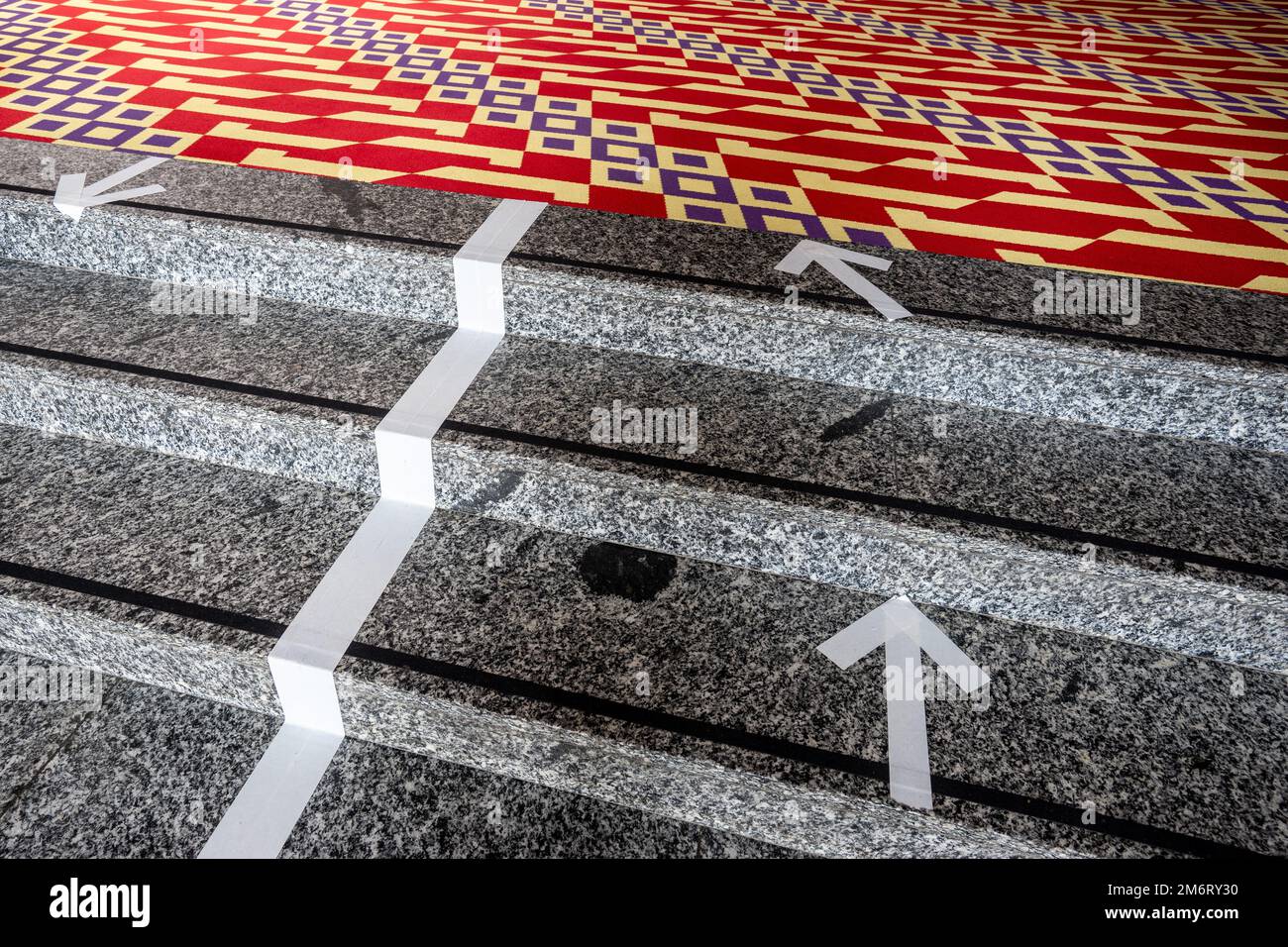 Treppe in der Stadthalle Lahnstein Stockfoto