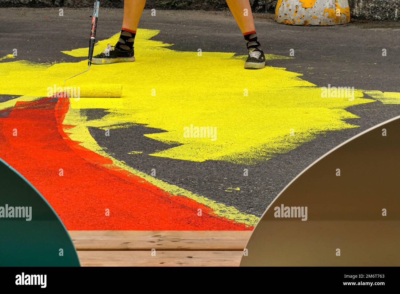 Street Festival Gemälde, Farben Stockfoto