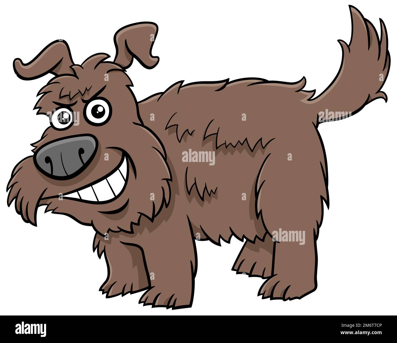 Comic-Comic-Figur mit zarter brauner Hundefreundin Stockfoto