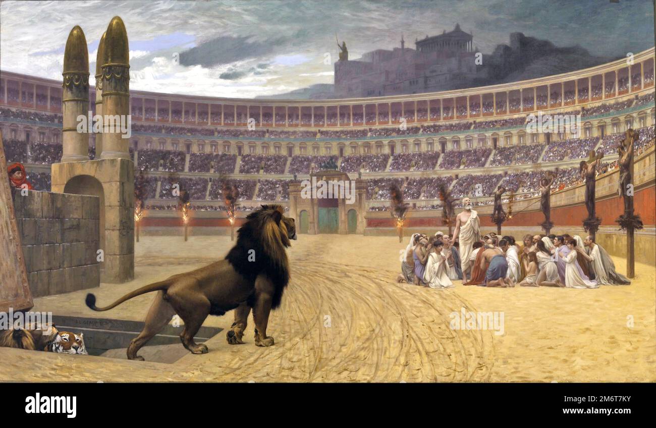 Jean-Léon Gérôme - Das Letzte Gebet Der Christlichen Märtyrer - 1883 Stockfoto