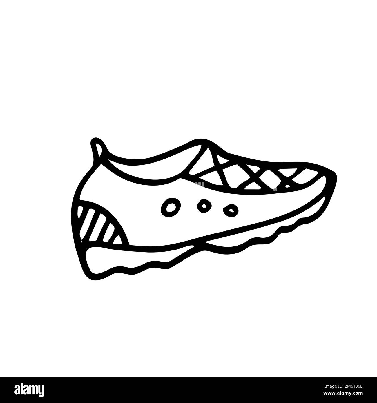 Symbol für die Vektorskizze des Doodle Sneaker. Sportschuhe isolierter Vektor Stock Vektor